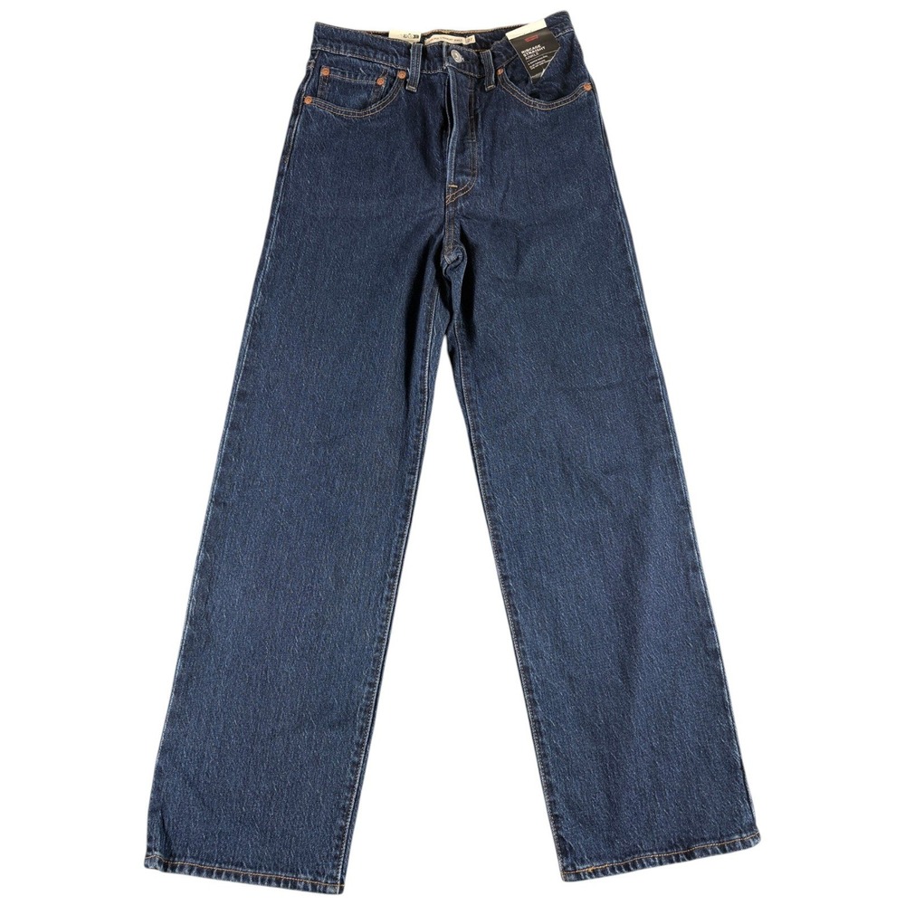 Levi's Ribcage Straight Ankle Jeans Women 27 Blue Dark Wash Premium Straight